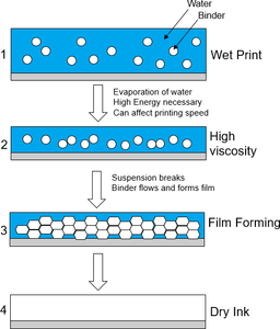 Metallic Ink Pigment Guide: Model of waterborne ink film formation.