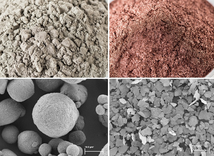 A close up and microscopic view of eConduct pigments for emi shielding.